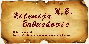 Milenija Babušković vizit kartica